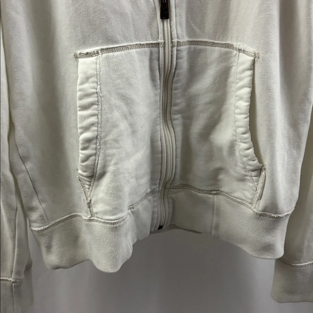 Hollister White Men's Hoodie Size Medium Fill Zip California - Picture 5 of 9